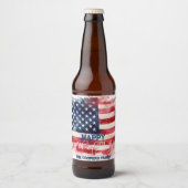 Patriottische Amerikaanse Vlag Gelukkig 4th van Ju Bier Etiket (Voorkant)