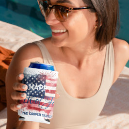 Patriottische Amerikaanse Vlag Gelukkig 4th van Ju Blikjeskoeler