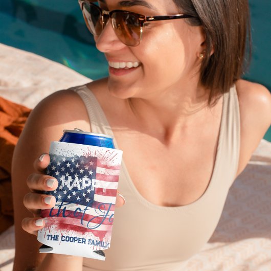 Patriottische Amerikaanse Vlag Gelukkig 4th van Ju Blikjeskoeler