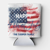 Patriottische Amerikaanse Vlag Gelukkig 4th van Ju Blikjeskoeler (Voorkant)