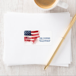 Patriottische Amerikaanse Vlag Gelukkig 4th van Ju Etiket