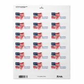 Patriottische Amerikaanse Vlag Gelukkig 4th van Ju Etiket (Full Sheet)