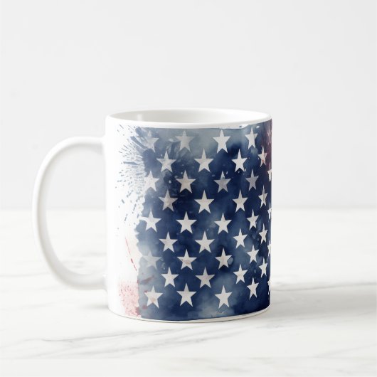 Patriottische Amerikaanse Vlag Gelukkig 4th van Ju Koffiemok (Links)