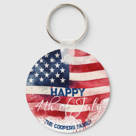 Patriottische Amerikaanse Vlag Gelukkig 4th van Ju Sleutelhanger