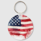 Patriottische Amerikaanse Vlag Gelukkig 4th van Ju Sleutelhanger (Achterkant)