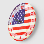 Patriottische Amerikaanse vlag genummerd wandklok (Hoek)