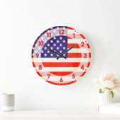 Patriottische Amerikaanse vlag genummerd wandklok (Huis)