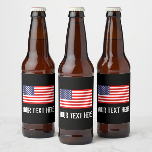 Patriottische Amerikaanse vlag gepersonaliseerd Bier Etiket (Flessen)