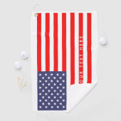 Patriottische Amerikaanse vlag gepersonaliseerd go Golfhanddoek (Insitu)