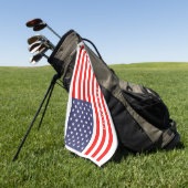 Patriottische Amerikaanse vlag gepersonaliseerd go Golfhanddoek (Groen)