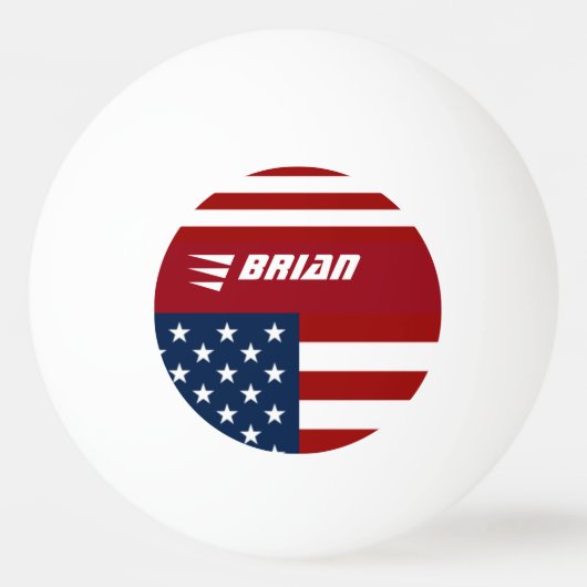 Patriottische Amerikaanse vlag gepersonaliseerd Pingpongbal (Voorkant)