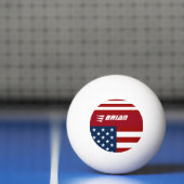 Patriottische Amerikaanse vlag gepersonaliseerd Pingpongbal (Net)