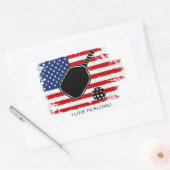 Patriottische Amerikaanse vlag gepersonaliseerde p Rechthoekige Sticker (Envelop)