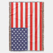 Patriottische Amerikaanse vlag geweven gooi deken (Voorkant Verticaal)