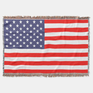 Patriottische Amerikaanse vlag geweven gooi deken