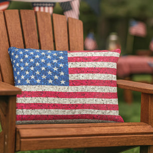Patriottische Amerikaanse vlag Glam Glitter Americ Buitenkussen