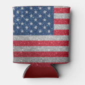 Patriottische Amerikaanse Vlag Glitters Blikjeskoeler (Voorkant)