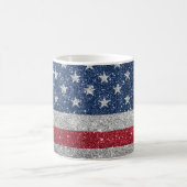 Patriottische Amerikaanse Vlag Glitters Koffiemok (Center)