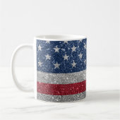 Patriottische Amerikaanse Vlag Glitters Koffiemok (Links)