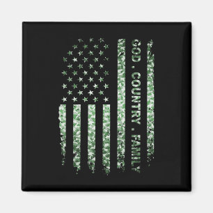 Patriottische Amerikaanse vlag God Family Country Magneet