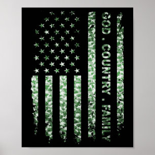 Patriottische Amerikaanse vlag God Family Country Poster