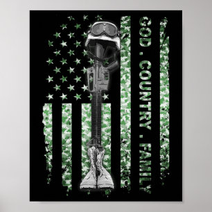Patriottische Amerikaanse vlag God Family Country Poster