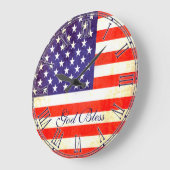 Patriottische Amerikaanse vlag god zegen muurklok Grote Klok (Hoek)