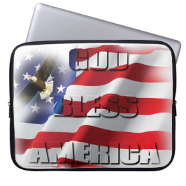 Patriottische Amerikaanse vlag God zegene Amerika Laptop Sleeve