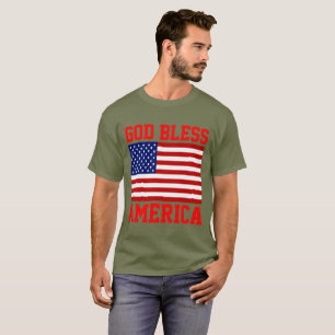 Patriottische Amerikaanse vlag God zegene Amerika T-shirt