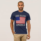 Patriottische Amerikaanse vlag God zegene Amerika T-shirt (Voorkant volledig)