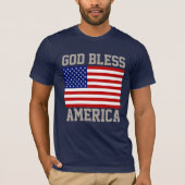 Patriottische Amerikaanse vlag God zegene Amerika  T-shirt (Voorkant)
