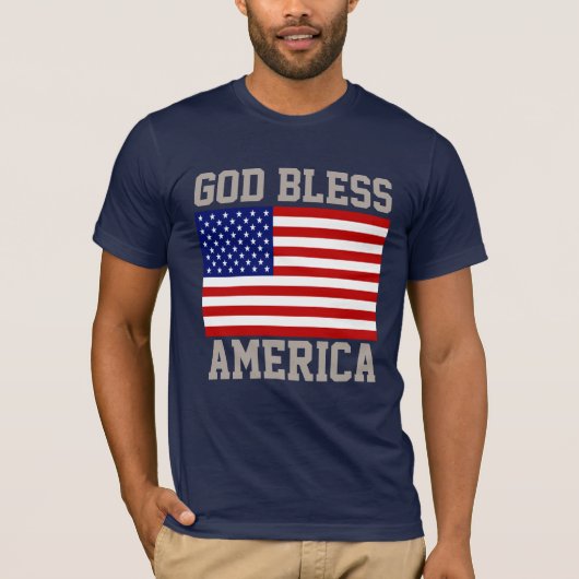 Patriottische Amerikaanse vlag God zegene Amerika T-shirt (Voorkant)