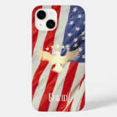 Patriottische Amerikaanse vlag Gold Eagle Aangepas Case-Mate iPhone Case (Achterkant)