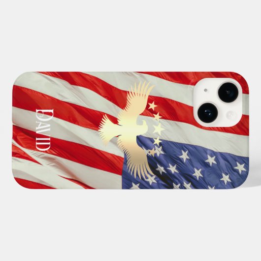 Patriottische Amerikaanse vlag Gold Eagle Aangepas Case-Mate iPhone Case (Achterkant (horizontaal))