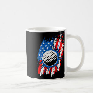 Patriottische Amerikaanse Vlag Golfbal Mannen Vrou Koffiemok
