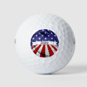 Patriottische Amerikaanse vlag Golfballen (Voorkant)
