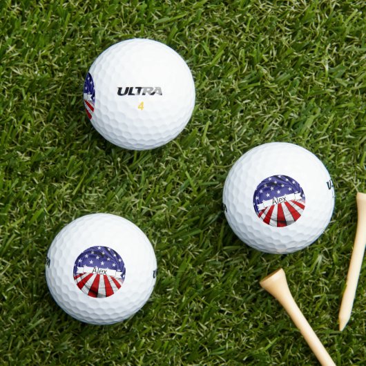 Patriottische Amerikaanse vlag Golfballen (Insitu Gras)