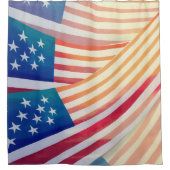 Patriottische Amerikaanse Vlag Gordijn (Voorkant)