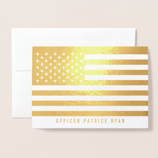 Patriottische Amerikaanse vlag goud Folie Kaarten (Voorkant met envelop)