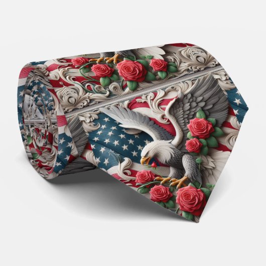 Patriottische Amerikaanse Vlag Halsband Stropdas (Opgerold)