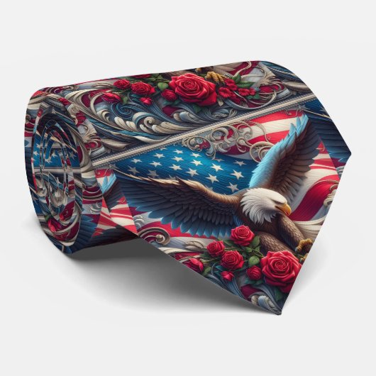 Patriottische Amerikaanse Vlag Halsband Stropdas (Opgerold)