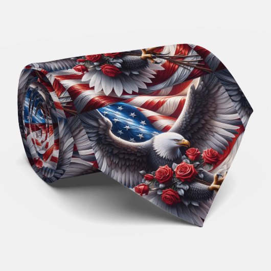 Patriottische Amerikaanse Vlag Halsband Stropdas (Opgerold)