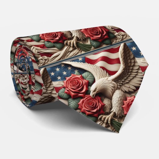 Patriottische Amerikaanse Vlag Halsband Stropdas (Opgerold)