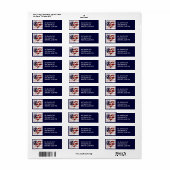 Patriottische Amerikaanse vlag Hart Adres Label (Full Sheet)