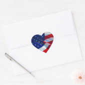 Patriottische Amerikaanse Vlag Hart Sticker (Envelop)