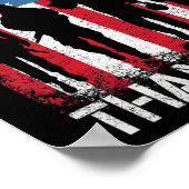 Patriottische Amerikaanse vlag Hartelijk dank voor Poster (Hoek)
