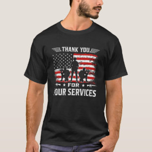 Patriottische Amerikaanse vlag Hartelijk dank voor T-shirt