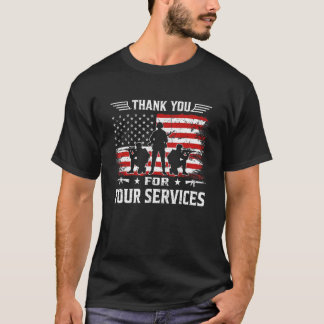 Patriottische Amerikaanse vlag Hartelijk dank voor T-shirt