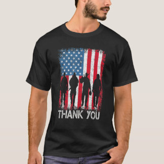 Patriottische Amerikaanse vlag Hartelijk dank voor T-shirt