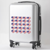 Patriottische Amerikaanse vlag Heart Shaped Vinyl  Sticker (Koffer)